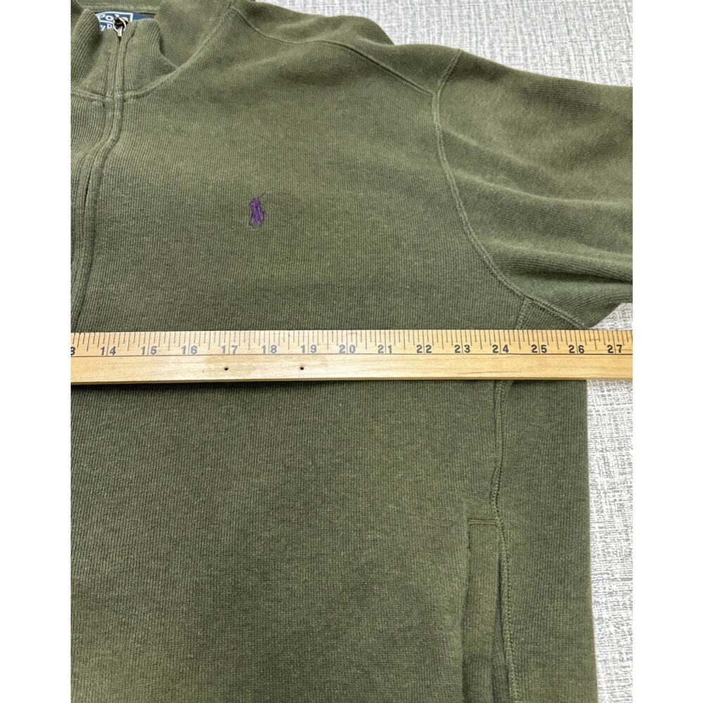 Vintage Polo Ralph Lauren Sweater Men XL Green Cotton Full Zip Casual Preppy - Picture 7 of 9